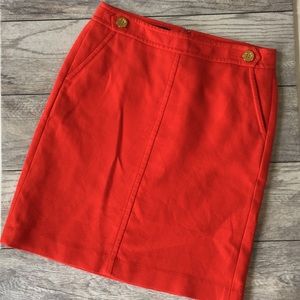 Talbots Textured Pencil Skirt Gold Buttons